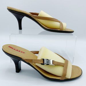 Prada Tan Leather Sandal with 80mm Heel
